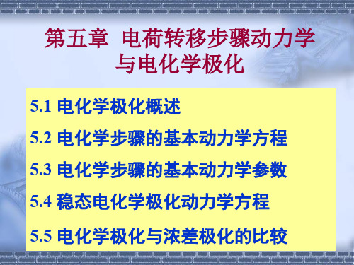 电化学-第五章电荷转移步骤动力学与电化学极化(极力推荐)