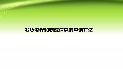 淘宝店长入门必修发货流程和物流信息查询方法课件PPT