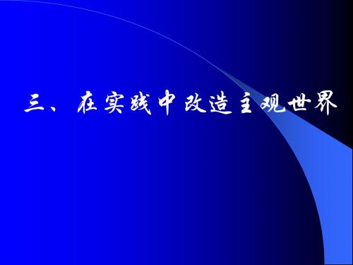 高二政治课件-在实践中改造主观世界2哲学常识 精品