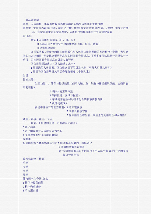 食品营养学课程报告