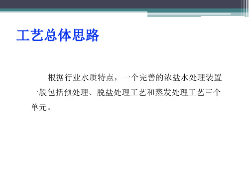 火电厂浓盐水处理工艺比选