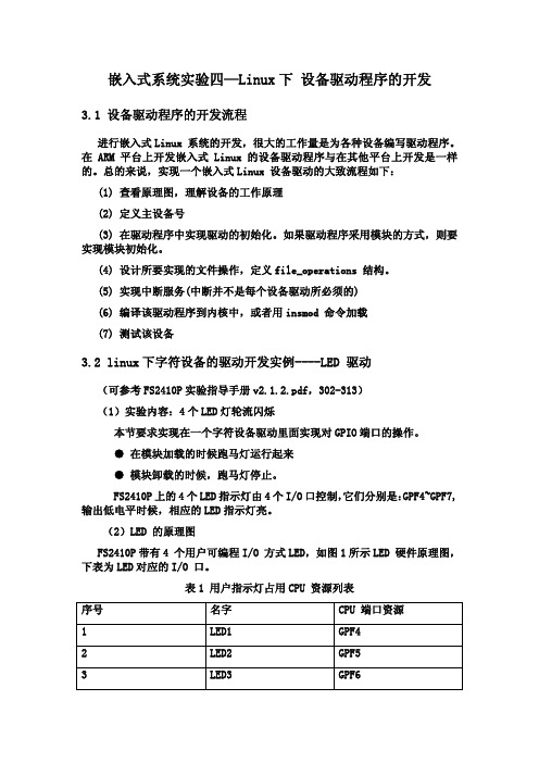 嵌入式系统开发实验四