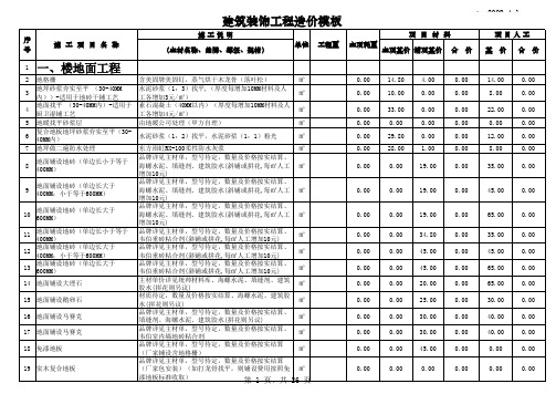 建筑装饰工程预算模板