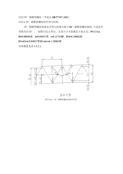 55°锥管螺纹参数