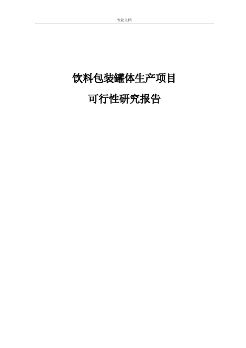 饮料包装罐体生产项目可行性研究报告