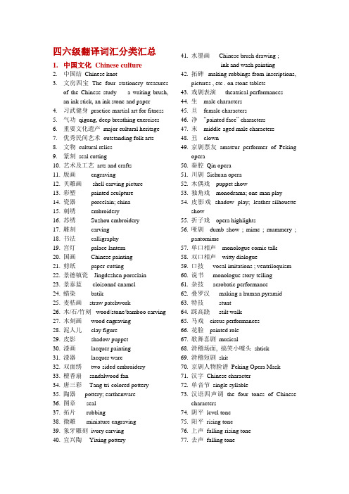 四六级翻译词汇分类汇总(1149条高频词汇)