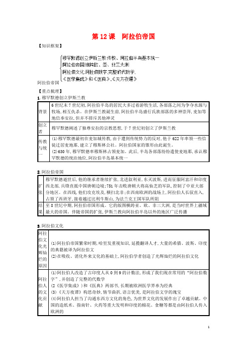 阿拉伯帝国 速记宝典知识点总结