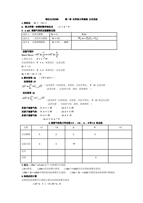 物化公式归纳