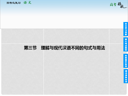 高考语文 213 理解与现代汉语不同的句式与用法总复习课件 新人教版