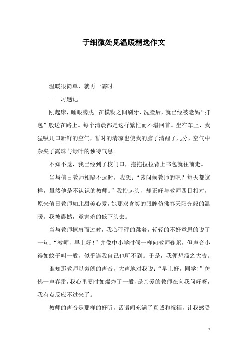 于细微处见温暖精选作文