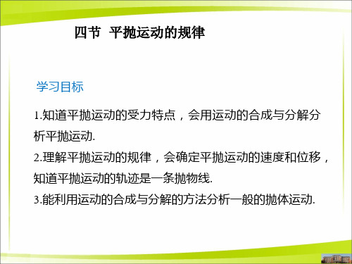 5.4平抛运动的规律PPT人教版(教材)高中物理必修第二册