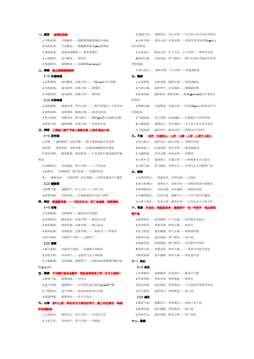 爱爱医资源-中医内科证型与方剂 速记