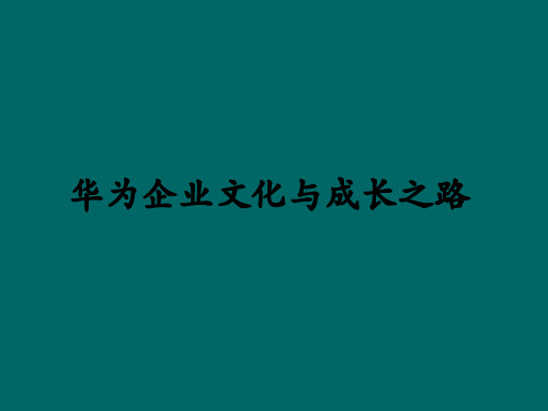 华为企业文化与成功之道