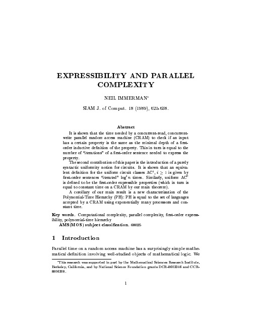 Expressibility and parallel complexity