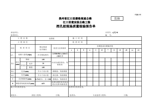 挖孔桩现场质量检验报告单