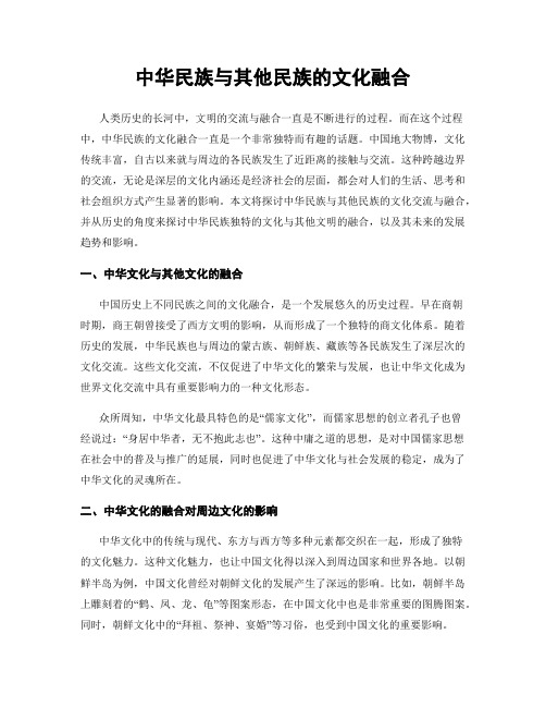 中华民族与其他民族的文化融合