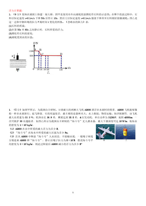 浮力计算专题训练