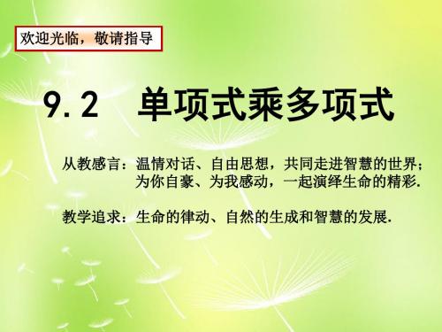 苏科初中数学七年级下册《9.2 单项式乘多项式》PPT课件 (7).ppt