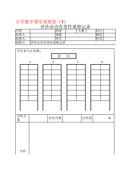 小学数学课堂观察表