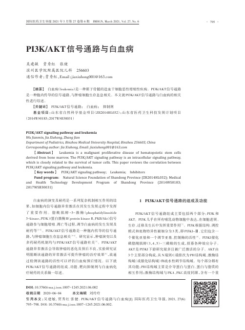 PI3KAKT信号通路与白血病