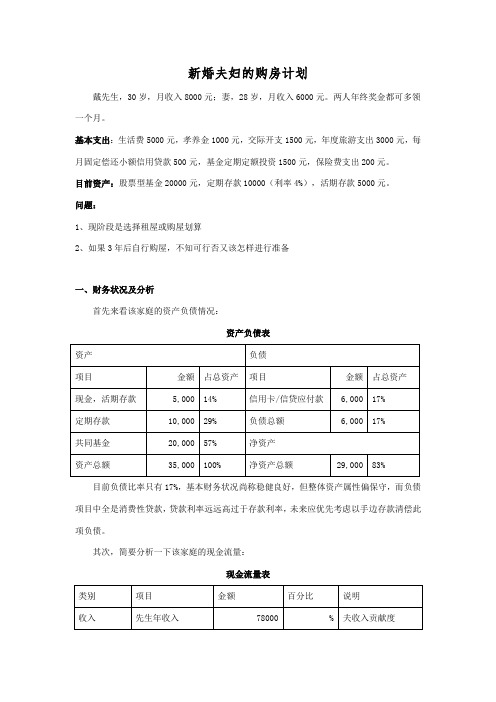 个人理财规划之买房规划案例