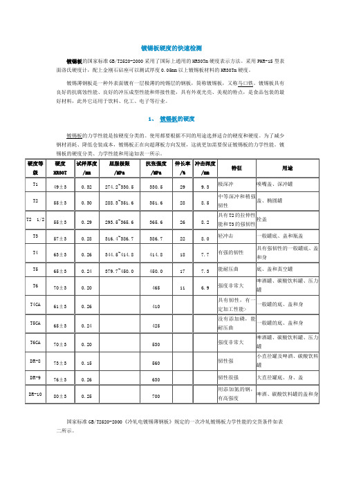 镀锡板的硬度