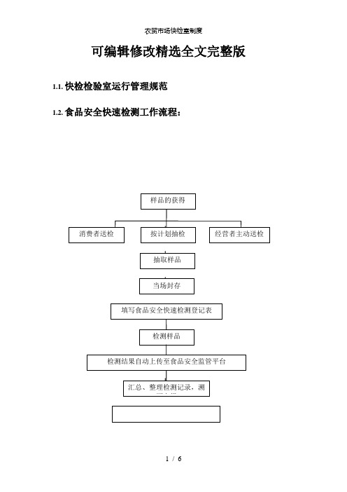 农贸市场快检室制度精选全文