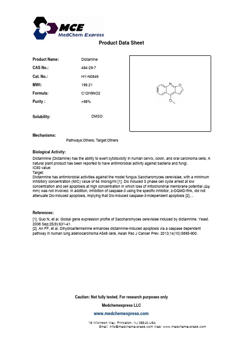 Dictamine_484-29-7_DataSheet_MedChemExpress