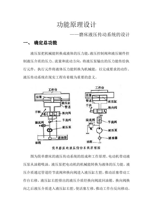 磨床液压系统的功能原理分析