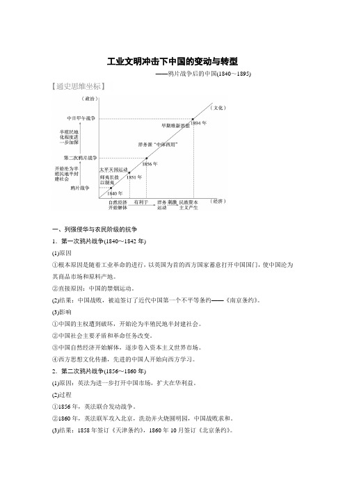 高考历史二轮复习 工业文明冲击下中国的变动与转型