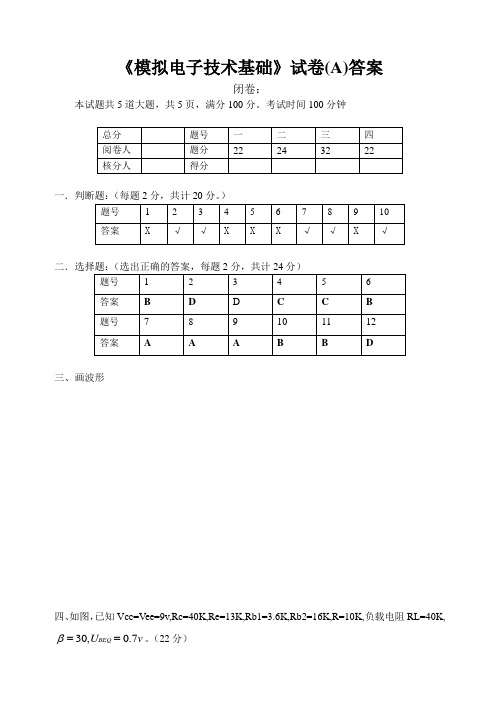 《模电》考题B答案