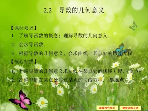 【创新设计】高中数同步课件：2.2.2 导数的几何意义 (北师大版选修22)