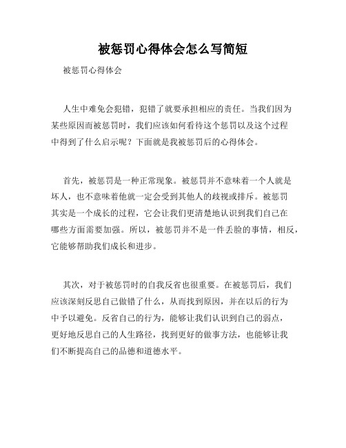 被惩罚心得体会怎么写简短