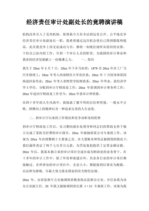 经济责任审计处副处长竟聘演讲稿三篇