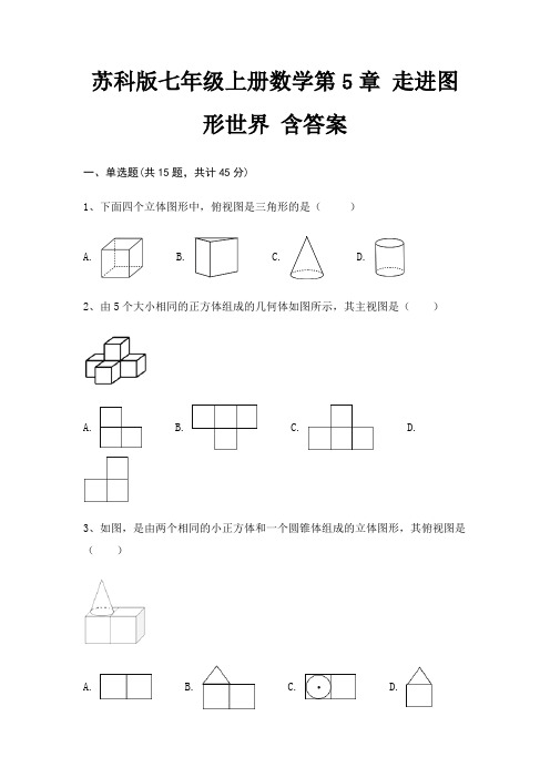 苏科版七年级上册数学第5章 走进图形世界 含答案