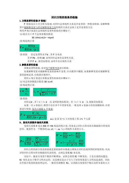 回归分析检验