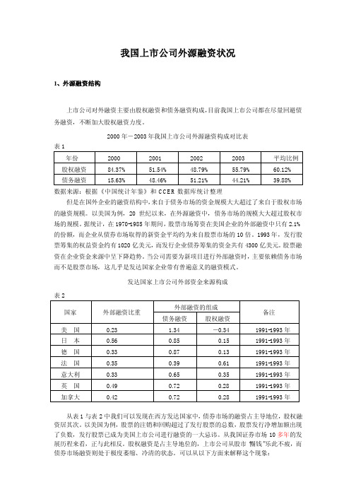 案例5：我国上市公司融资数据