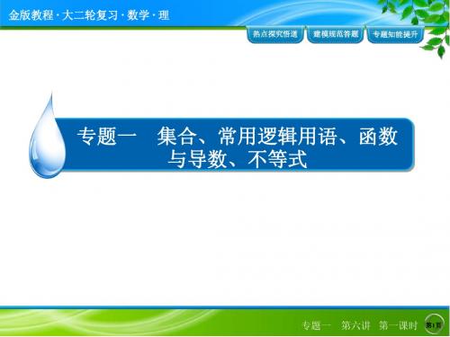 2015年高考数学二轮专题一 集合、常用逻辑用语、函数与导数、不等式(第六讲)