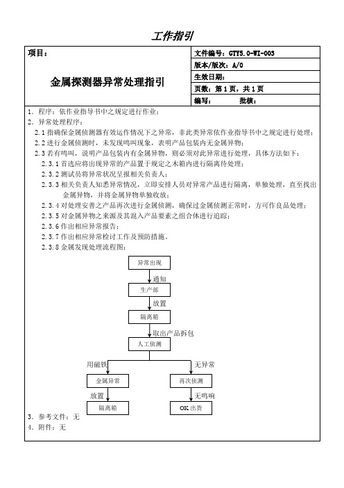 金属探测器异常处理指引