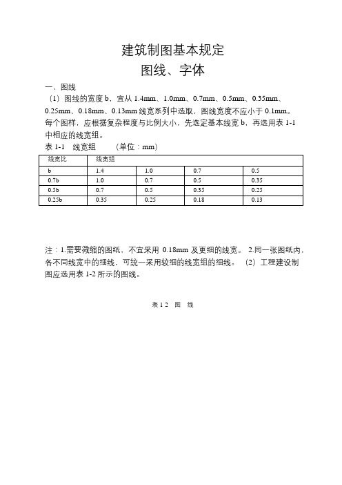 建筑制图基本规定