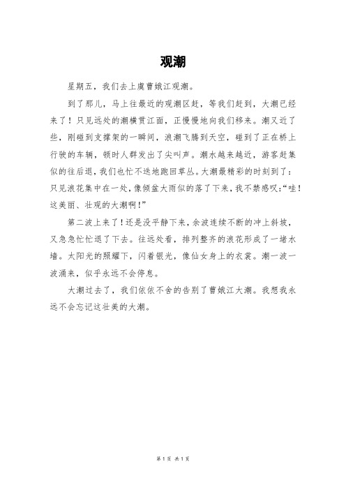 观潮_三年级作文
