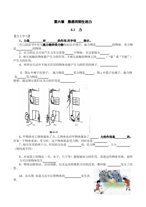 熟悉而又陌生的力--导学案