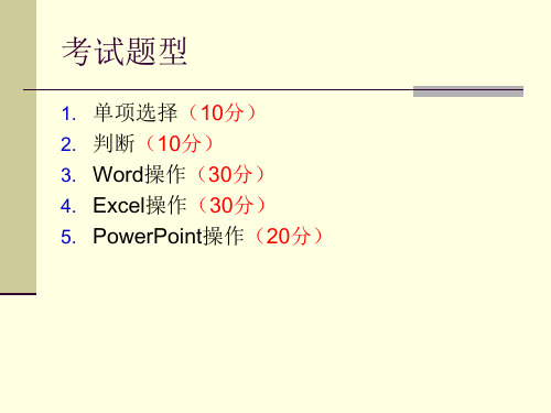 浙江省计算机二级OA考试题型要点