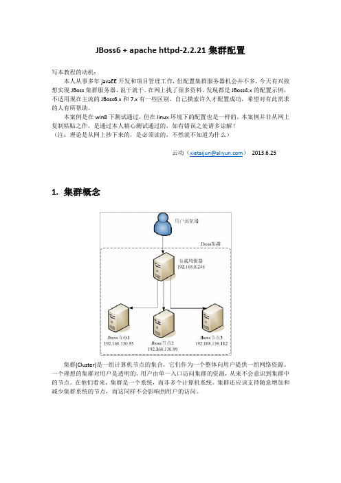 JBoss6 + apache httpd-2.2.21集群配置