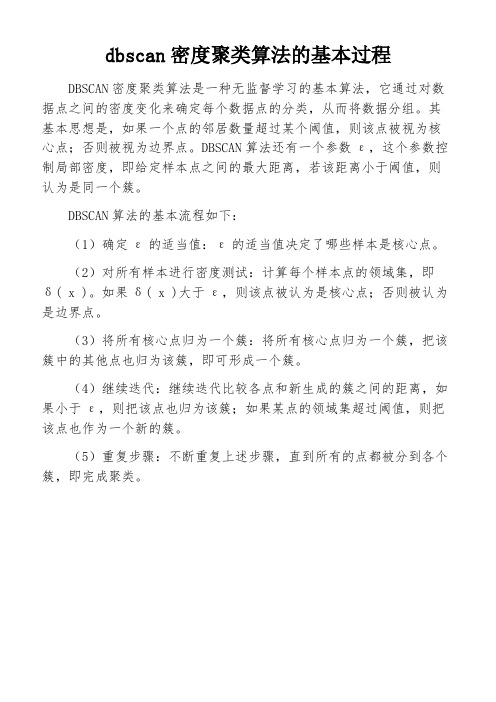 dbscan密度聚类算法的基本过程