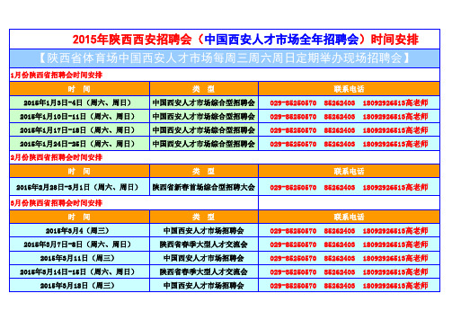 2015年5月西安招聘会--2015陕西省体育场人才市场招聘会