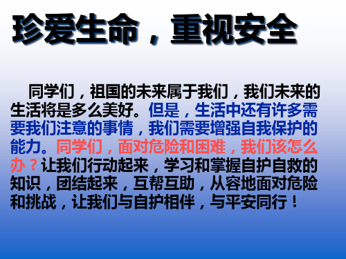 强化安全教育提高避险能力主题班会课件2