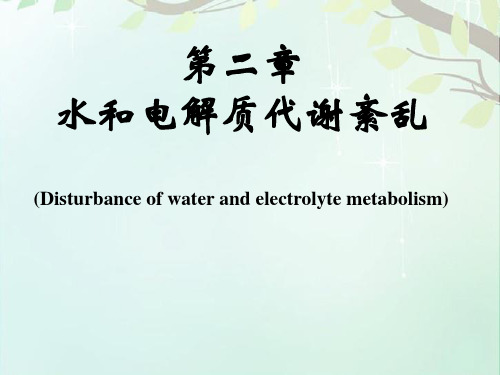 水电解质代谢紊乱病理生理学教研室 ppt课件