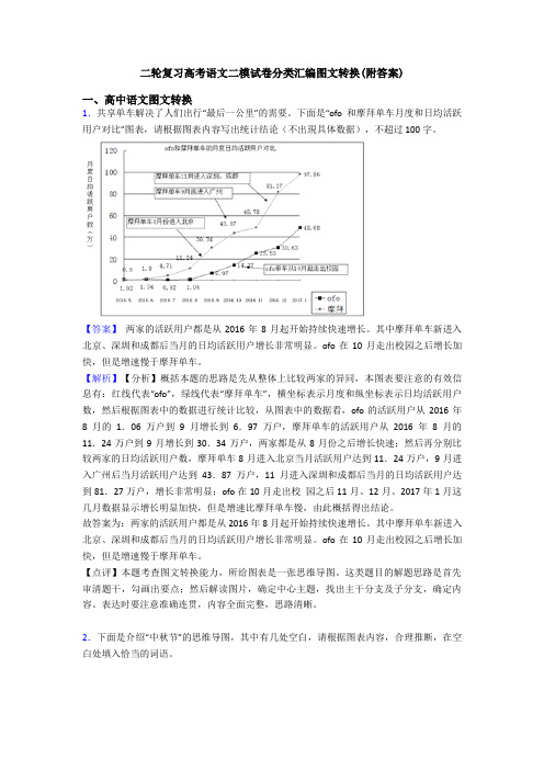 二轮复习高考语文二模试卷分类汇编图文转换(附答案)