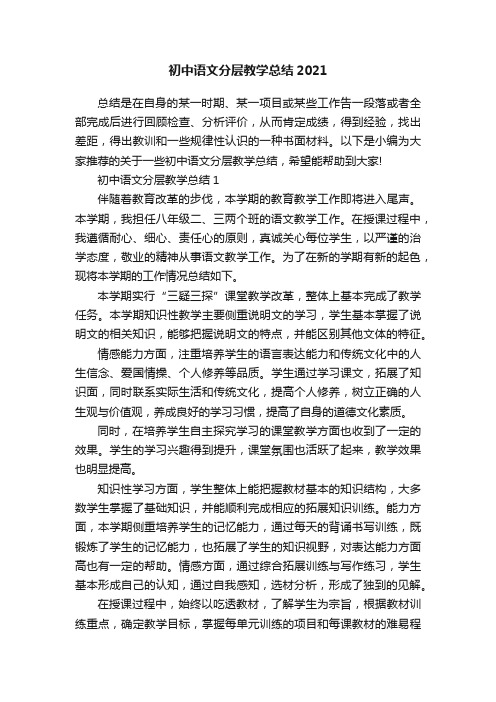 初中语文分层教学总结2021